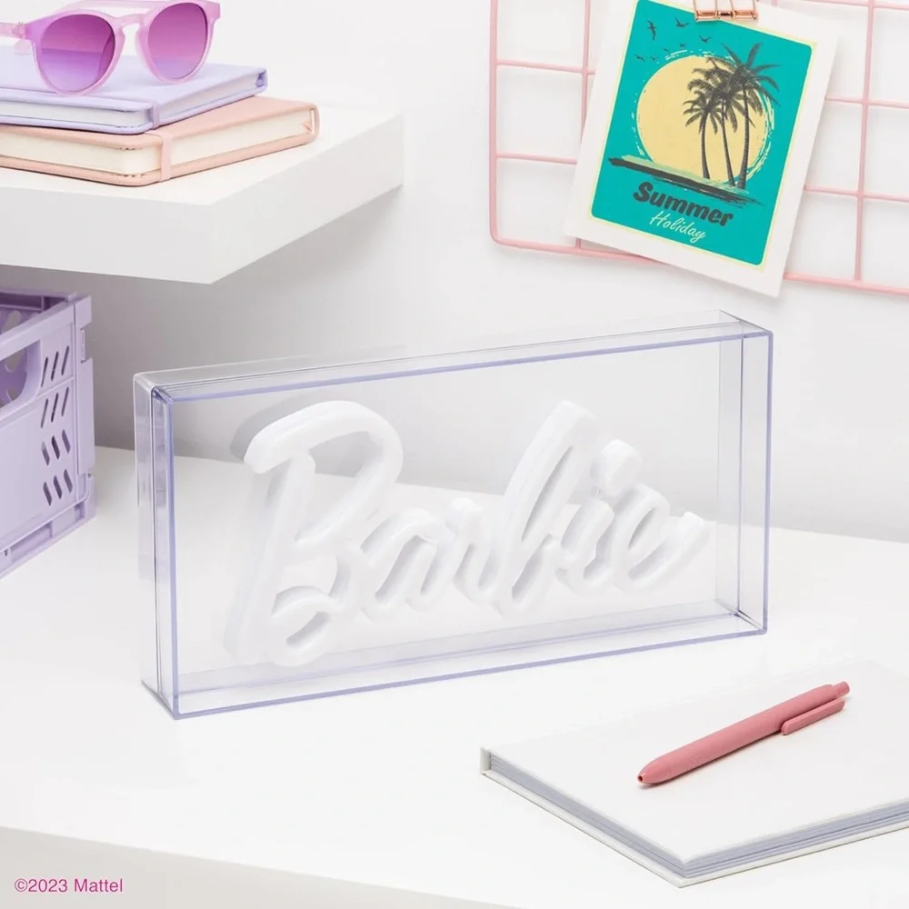 NWT Barbie Logo LED Neon Pink Light‎ Sign - USB Powered